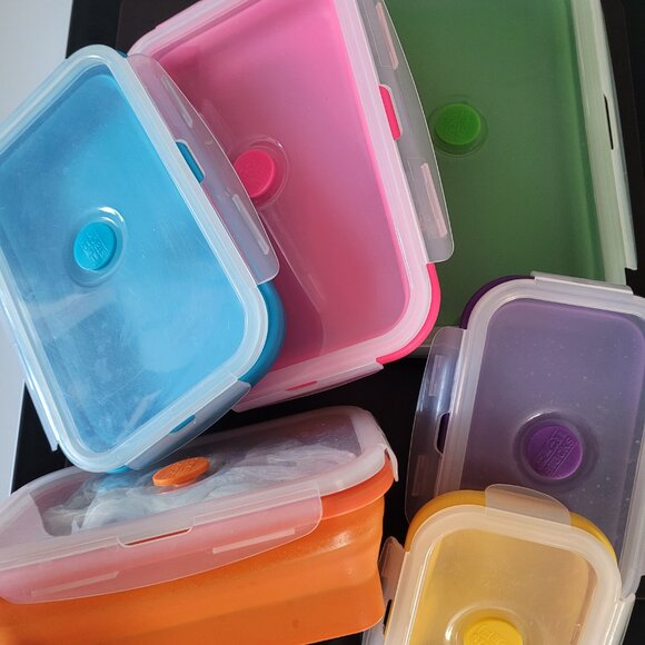 Six Flat Stack Food Containers/boxes - Picture 3 of 4
